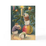 Vintage Christmas Mice Card