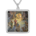Vintage Christmas, Nativity, Visiting Magi Manger Pendant