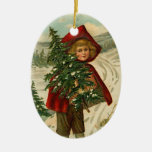 Vintage Christmas ornament - Girl