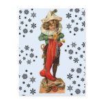 Vintage Christmas Pirate Girl Postcard