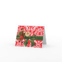 Vintage Christmas Red Damask Note Card