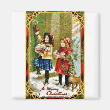 Vintage Christmas Refrigerator Magnets