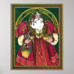 Vintage Christmas, Saint Nicholas with Toys Print