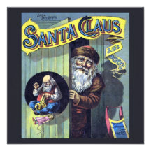 Vintage Christmas, Santa Claus and His Works Personalized Invitation