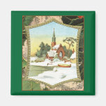 Vintage Christmas Scene Magnet