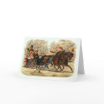 Vintage Christmas sleigh ride Christmas card