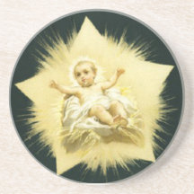 Vintage *Christmas Star * Baby Jesus  Coaster