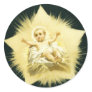 Vintage *Christmas Star * Baby Jesus Design Round Sticker