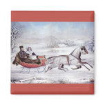 Vintage Christmas; The Road Winter magnets