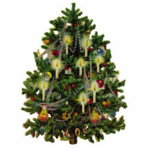 VIntage Christmas Tree Ornament Photo Cut Outs