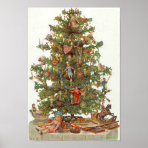 Vintage Christmas Tree Posters