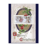 Vintage Christmas Vignette with Holly Postcards