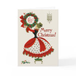 Vintage Christmas Wreath Greeting Card
