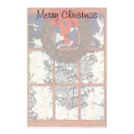 Vintage Christmas Wreath Snow Winter Window Stationery Paper