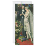 Vintage Church Wedding Ceremony; Bride and Groom Full Color Rack Card
