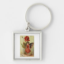 Vintage Cicely Mary Barker Poppy Fairy Keychains