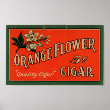Vintage Cigar Advertisement: Orange Flower Print