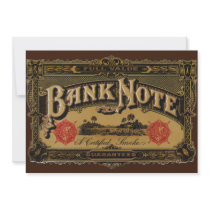 Vintage Cigar Label Art; Bank Note Finance Custom Announcements