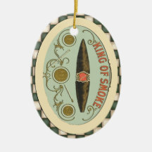 Vintage Cigar Label King of Smoke Ornaments