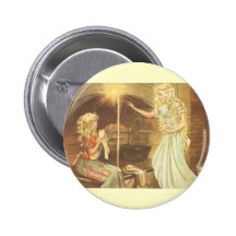 Vintage Cinderella and Fairy Godmother Pinback Buttons