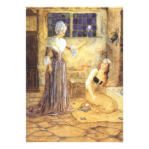 Vintage Cinderella and Fairy Godmother Fairy Tale Invitations