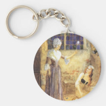 Vintage Cinderella and Fairy Godmother Fairy Tale Key Chain