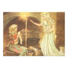 Vintage Cinderella and Fairy Godmother Personalized Announcements