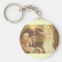 Vintage Cinderella and Fairy Godmother Keychain