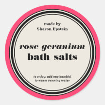 Vintage Circle Frame Bath Salts Label Template Sticker