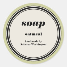 Vintage Circle Frame Handmade Soap Label Template Sticker