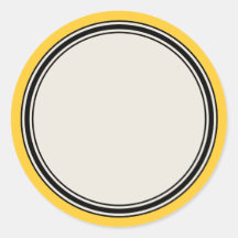 Vintage Circle Label Template, Yellow Round Sticker