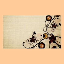 Vintage circles and black flowers Business Card business cards