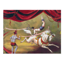 Vintage Circus Art Post Card