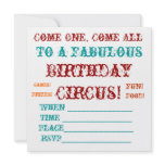 Vintage Circus birthday Invite invitations
