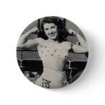 Vintage Circus Muscle Girl Photo Button