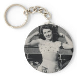 Vintage Circus Muscle Girl Photo keychains