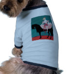Vintage Circus Performer with a Black Horse Doggie T-shirt