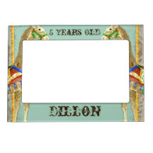 Vintage Circus Poster Giraffe Magnetic Photo Frame
