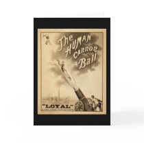 Vintage Circus Poster Human Canon Ball circa 1879 Greeting Cards