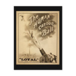 Vintage Circus Poster Human Canon Ball circa 1879 postcards