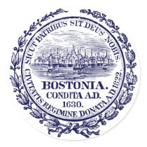 Vintage City of Boston Seal, dark blue Sticker