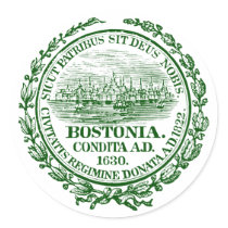 Vintage City of Boston Seal, green Stickers