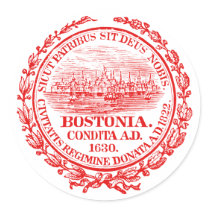 Vintage City of Boston Seal, red Stickers