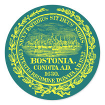 Vintage City of Boston Seal, yellow Sticker