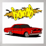 Vintage Classic Pony Muscle Car Poster