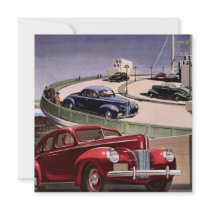 Vintage Classic Sedan Cars Driving on the Freeway Personalised Announcement