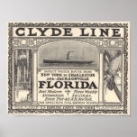 Vintage Clyde Line Florida Steamship Ad posters
