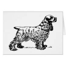 Vintage Cocker Spaniel Dog Artist Greeting Card