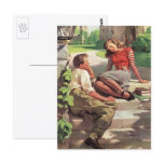 Vintage College Coeds in Love postcards