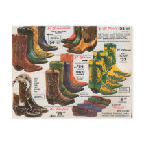 Vintage Colourful Cowboy Boots & Moccasins